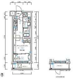 RELUXIA武蔵中原 1DKの間取図画像