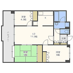 西新中央パーク・マンション 3LDKの間取図画像