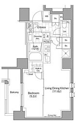 ザ・パークハビオ浅草駒形 1LDKの間取図画像