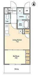 アクシーズタワー川口8 1DKの間取図画像