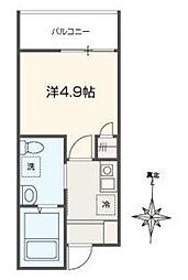 東村山市秋津町1丁目アパート 1Kの間取図画像