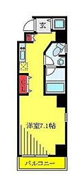 LA東十条 1Kの間取図画像