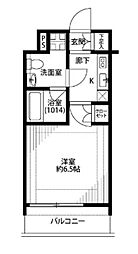プレール・ドゥーク南品川 1Kの間取図画像