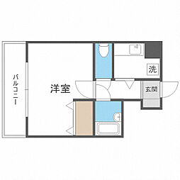 VIP薬院 1Kの間取図画像