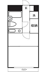 ライオンズマンション相模台第5 1DKの間取図画像