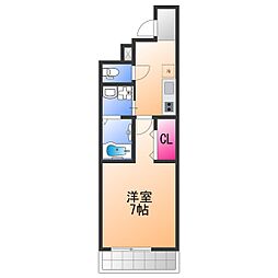 フジパレス鳳中町サウス 1Kの間取図画像