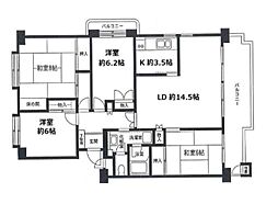 東急ドエル市が尾アネックス 4LDKの間取図画像