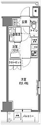 TLRRESIDENCEOTORII 1Kの間取図画像