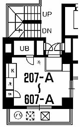 スカイコート浅草3 ワンルームの間取図画像