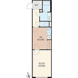 VORT高井戸西residence 1DKの間取図画像