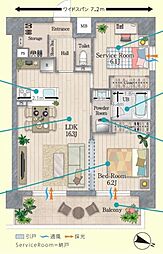世田谷区給田3丁目マンション 1SLDKの間取図画像