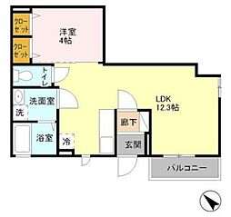 ロイヤルコート 1LDKの間取図画像