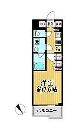 ルーブル武蔵中原参番館 1Kの間取図画像