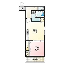 フジパレス西脇1番館 1DKの間取図画像
