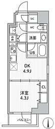 S-RESIDENCE住吉aquacht 1DKの間取図画像