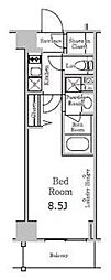 レジディア千駄木 1Kの間取図画像