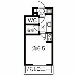スパシエ八王子クレストタワー 1Kの間取図画像