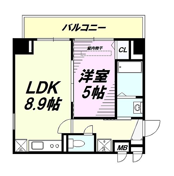 東京都日野市多摩平２丁目(賃貸マンション1LDK・2階・34.55㎡)の写真 その2