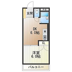 アベノ池田マンション 1DKの間取図画像