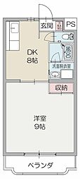 トゥインクル藤間 1DKの間取図画像