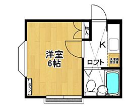 パルーム開成B 1Kの間取図画像