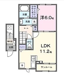 リベラフィオーレ 1LDKの間取図画像