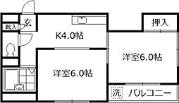 サンライズ成増 2Kの間取図画像