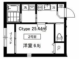 シンビオーシス本所 1Kの間取図画像