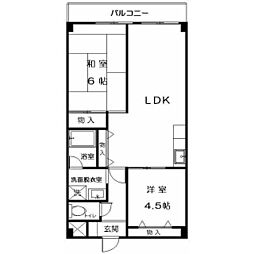 メゾンオカムラ 2LDKの間取図画像