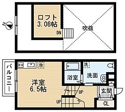 floraison ワンルームの間取図画像