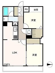 都町レジデンス 2LDKの間取図画像