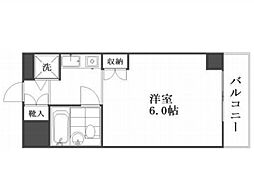 シルフィード横浜 ワンルームの間取図画像