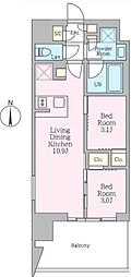 クレストコート東陽町 2LDKの間取図画像
