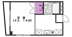 アネックス中幸 1Kの間取図画像