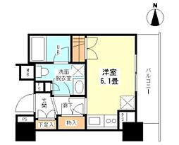 プラウドタワー亀戸 ワンルームの間取図画像