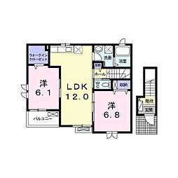 シャルマン・2 2LDKの間取図画像