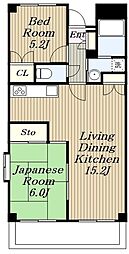 タウンコート湘南 2LDKの間取図画像