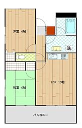 センターヴィレッジコート 2LDKの間取図画像