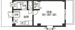 アーバンクレール 1Kの間取図画像