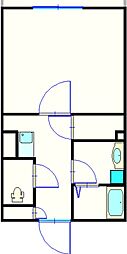 CEREZO五香A 1Kの間取図画像