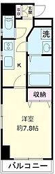 グレース中央 1Kの間取図画像