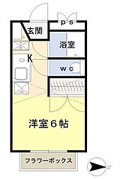 レオパレスプリマベーラ ワンルームの間取図画像