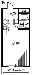 パーク・ノヴァ渋谷 ワンルームの間取図画像