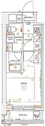 エルグランジュテ川崎 1Kの間取図画像