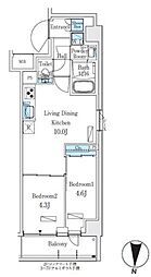 プライムブリス本所吾妻橋 2LDKの間取図画像