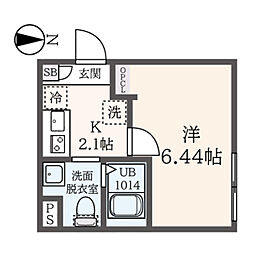 Freesia中野富士見町 1Kの間取図画像