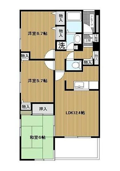 神奈川県横浜市旭区さちが丘(賃貸マンション3LDK・2階・68.70㎡)の写真 その2