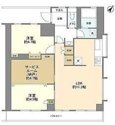メゾンドエビス 2SLDKの間取図画像