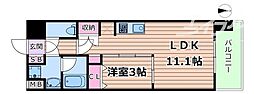コンフォリア・リヴ東三国駅前ソルテラス 1LDKの間取図画像