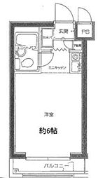 シルフィード用賀 ワンルームの間取図画像